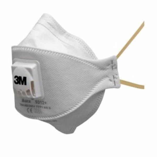 圖片 3M™ Aura™ 9312A+ FFP1 拋棄式帶閥防塵口罩  (10 個/盒)